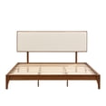 thumbnail image 4 of HMYG King Size Solid Dry Bamboo Wood 12 Inch Platform Bed with Bamboo Frame Upholstered Adjustable Headboard Easy Assembly, 4 of 8