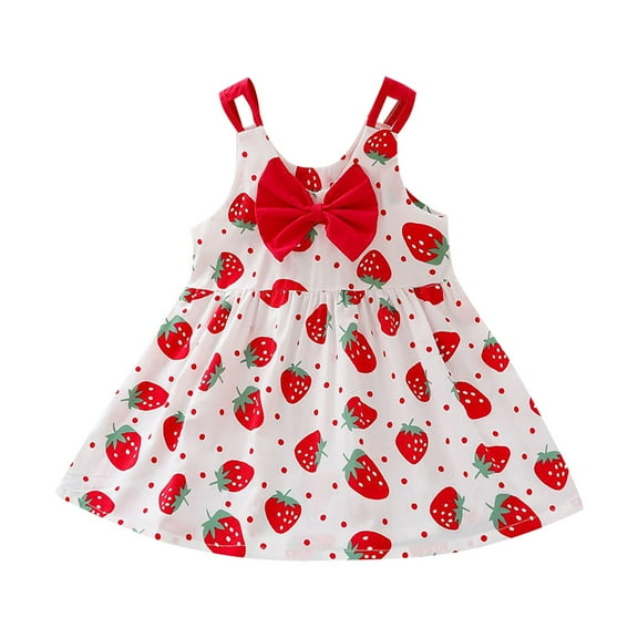 Mercatoo Toddler Baby Girl Dress Sleeveless Strap Knit Tutu Floral Princess Sundress Kids Summer Beach Casual Dress
