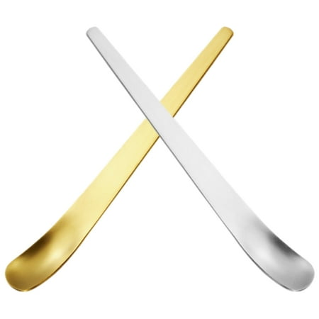 

Guichaokj 2pcs Desserts Tasting Scoops Mousse Cake Spoons Metal Ice Cream Tasting Spoons