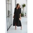 thumbnail image 5 of NAYAOTO Women's Maxi Shirt Dress - 2026 Long Sleeve Button Casual Fall A-line Work Tiered Dresses with Belt and Pockets, 5 of 9