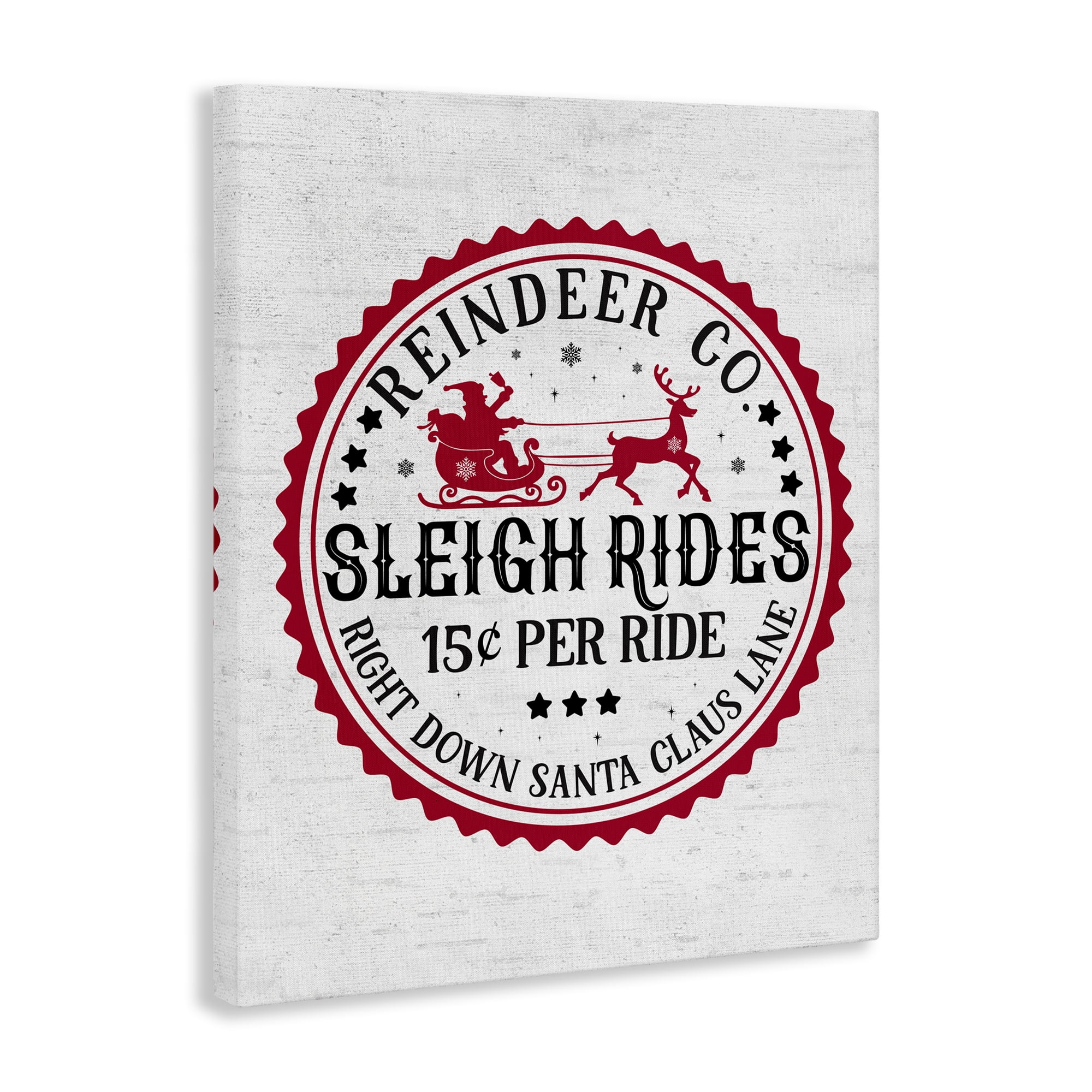 Stupell Industries Vintage Sleigh Rides Holiday Painting Gallery Wrapped Canvas Art Print Wall Art, 30 x 40