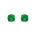 thumbnail image 3 of Clara Pucci 2Ct Emerald Round Cut VVS1 Push Back Stud 14k Solid hypoallergenic Gold Designer Earrings For May, 3 of 7
