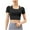 Black, variant on Women's Workout Crop Tops with Built in Bra Short Sleeve Athletic Dry Fit Racerback Shirts Running Yoga Fitness Tee (XL, White)