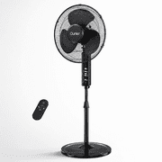 16" Oscillating Standing Fan with Remote, 3-Speed, Height Adjustment Pedestal Fan, 10H Timer Quiet Fan for Home Bedroom Office