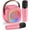 Rose Red, variant on Mixfeer Portable Bluetooth Karaoke Machine with 2 Wireless Microphones, Gifts for Girls Boys, Black
