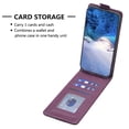 thumbnail image 5 of Flip Wallet Case for iPhone 14, PU Leather Magnetic Snap Folio Cover with Card Holder, Kickstand Function - TPU Shockproof Durable Protective Phone Case for iPhone 14, Darkpurple, 5 of 7