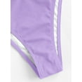thumbnail image 6 of ZAFUL Women Swimsuit Cinched Ribbed Lace Up Brazilian Bikini Swimwear Purple M, 6 of 6
