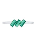 thumbnail image 4 of Rosec Jewels Lab Grown Emerald Promise Ring for Women - Baguette Emerald 3 Stone Ring - AAAA Quality Certified, 10K White Gold, US 4.50, 4 of 8