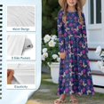 thumbnail image 6 of DISNIMO Purple Butterfly Girls Long Sleeve Dresses Size 7-8 Long Sleeve Dress for Kids Cute Dresses for Middle School Dance Girls Long Sleeve Swing Dress with Pockets Soft Midi Dress, 6 of 7