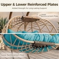 thumbnail image 5 of RADIATA Double Egg Chair with Stand, 2 Person Egg Chair Outdoor Swing for Patio Garden, Handwoven Wicker Swing Egg Chair with 5-Inch Thick Cushion & Cover, 670lbs Capacity,Teal Green, 5 of 12