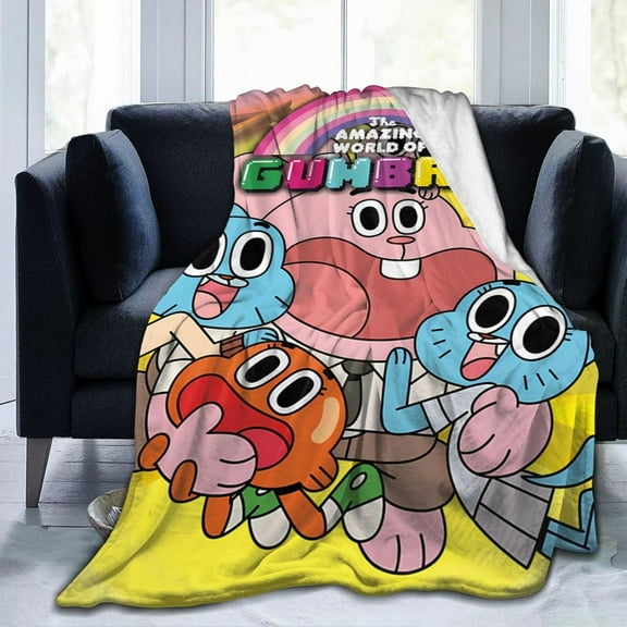 The Amazing Anime World of Gumball Blanket Throw Blankets Ultra Soft Flannel Lightweight Throws for Couch, Bed,All Seasons Use 40""x30"", Black