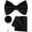 Black, variant on Rust Bow Tie Set Silk Woven Pre-tied Bowtie and Pocket Square with Lapel Pin Wedding Party