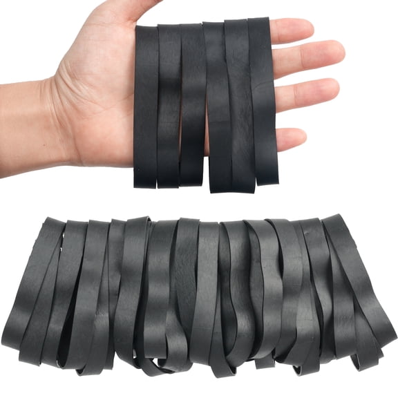 AMUU Rubber Bands 40Pcs size#105 Big Black Rubber Band Large Strong Wide Elastic Band Heavy Duty,For Office Supplies,Outdoor (5.12" x 0.6")