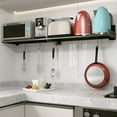 thumbnail image 4 of Microwave Shelf Wall Mount, 23.6 x 13.8 Inch Stainless Steel Microwave Wall Shelf with Hooks, 110 lbs Capacity Oven Rack for Kitchen, Hole-Free or Drilled Installation, 4 of 17