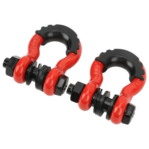 2Pcs 3/4 Inch D Ring Shackles, 5952lbs Break Strength Shackle Clevis Shackles with 7/8in Pin Isolator Washer, Heavy Duty Shackles for Tow Strap Winch OffRoad Vehicle Recovery