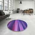thumbnail image 4 of Ahgly Company Machine Washable Indoor Square Transitional Bright Purple Area Rugs, 4' Square, 4 of 7