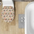 thumbnail image 4 of ZUXONGSY Chicken Flower Toilet Lid Dust Cover Toilet Protective Cover with Stretch Edges Decorative Round Elongated Toilet Lid Covers Suitable for All People Bathroom Decor, 4 of 6