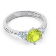 thumbnail image 3 of Diamond-Capitals 2.15 Carat Sparkle Round Cut Peridot & Aquamarine Gemstone Bridal Ring for her Solid 14K White Gold Size 7, 3 of 7