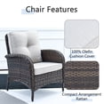thumbnail image 4 of Opohoro 7-Piece Outdoor Conversation Set with Lounge Chairs, Glider Loveseat and Ottomans, Coffee & Side Tables, Brown/Beige, 4 of 13