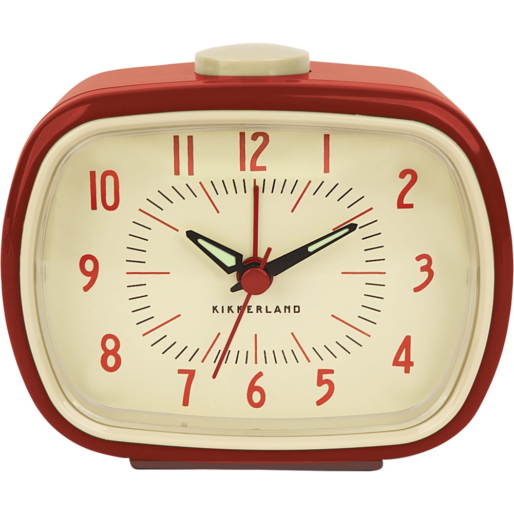 Retro Red Alarm Clock Streamlined Look w/ Glow-In-The-Dark ...
