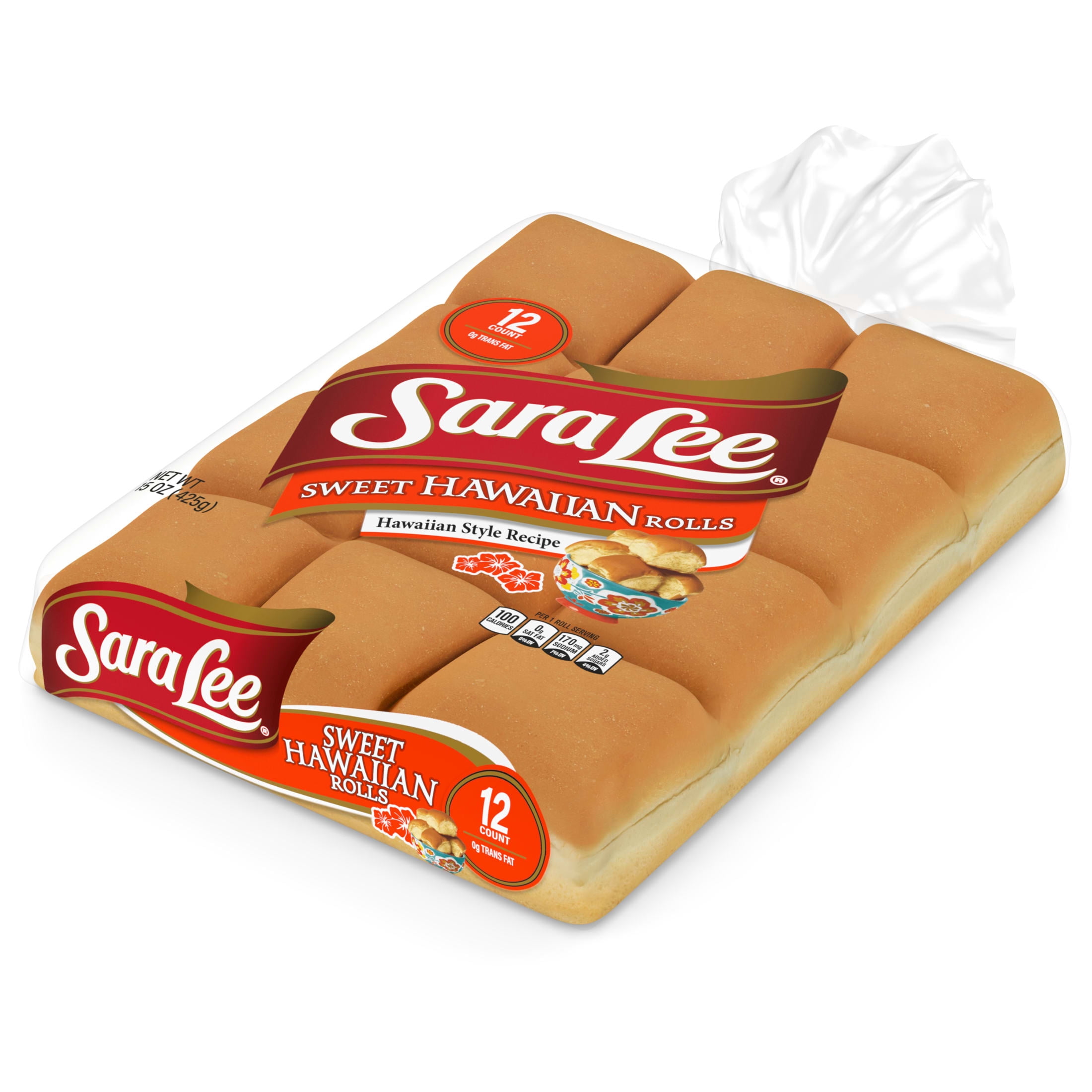 Sara Lee Hawaiian Rolls, 12 count, Hawaiian Rolls, 15 oz Bag