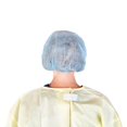 thumbnail image 4 of Disposable Bouffant Caps, Blue, Perfect for Medical, Salon, Hair Net, Head Cover, Labs, Nurse Cap, Tattoo, Food Service, Hospital, 100 Count, 4 of 5