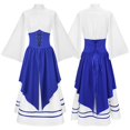 thumbnail image 1 of Fozruso Gothic Corset Two Piece Dress Elegant Cosplay Costume For(Blue), 1 of 2