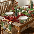 thumbnail image 5 of mubwai Buffalo Plaid Kogiya Shepherd Christmas Placemats Set of 4, 12x18 Inch Winter O Holy Night Xmas Table Mats for Party Kitchen Dining Decoration, 5 of 6