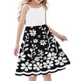 thumbnail image 2 of Nmnitkp Girl Dresses High-Quality Fabric Dresses for Girls Ruffle Sleeve Tiered Swing A-Line Cute Midi Casual Sundress Black,9 Years, 2 of 7