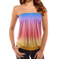 thumbnail image 1 of Camiseta sin mangas Bandeau sin tirantes para mujer, camisetas de tubo de verano, blusa informal Sexy con hombros descubiertos para vacaciones Pompotops FGAJ3003, 1 of 3