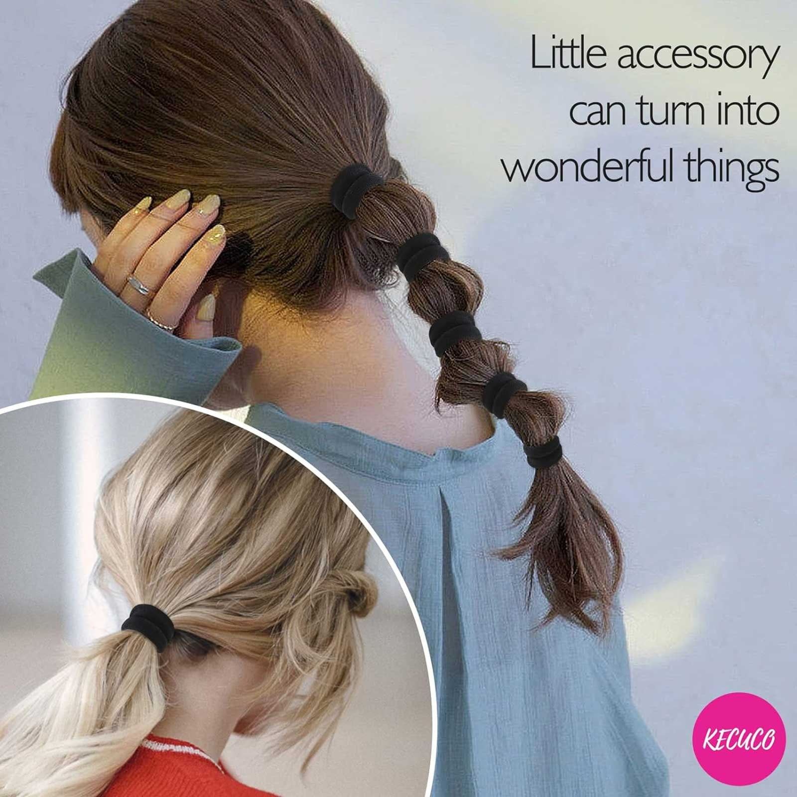 Thin Hair Tie Kids Hair Bobbles Scrunchies with Zipper under 5 with Clear Small Hair Elastics Hair Tie Organizer Toddler Clear Elastics for Hair Large Hair Ties for Braids No Hair Elastics under