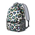 thumbnail image 2 of Blue Leopard Print Pattern Backpack for School, Cute School Bag with Adjustable Shoulder Straps and Padded Back, 15.3"x11"x6.7", 2 of 5