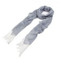 thumbnail image 2 of Pure Cotton Lightweight Narrow Striped Fashion Scarf, 2 of 3