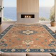 thumbnail image 2 of Design&I 5'x7' Ultra Soft Area Rug, Blue Terracotta Floral Elegance Intricate Motif with Classic Border Fluffy Washable Non Shedding for Bedroom Living Room Home Office, 2 of 3