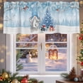 thumbnail image 5 of Blue Christmas Valances for Windows, 54 x 18in, Dwarf Present Tree Bird Snowflake Winter Rod Pocket Kitchen Valance Curtain Light Filtering Window Treatments for Living Room Bedroom, 1 Panel, 5 of 7