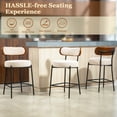 thumbnail image 2 of ALEAVIC Bar Stool Set of 3, Counter Height Upholstered Stools with Metal Legs for Kitchen Dining Room Bar, Beige, 2 of 7