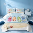 thumbnail image 2 of Erosebridal Summer Flip Flops Twin Quilt Set, Ocean Beach Twin Coverlet Set, Polka Dots Reversible 2-Piece, 1 Bedspread and 1 Pillowcase, 2 of 7