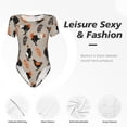 thumbnail image 6 of Rateoe Funny Chicken Printed Women Rash Guard Short Sleeve,Tummy control Swimsuit Surfing Swimsuit Bathing Suit Short-sleeved Onesie UPF 50+, 6 of 6