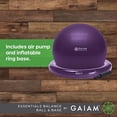 thumbnail image 4 of Gaiam Essentials Balance Ball &amp; Base Kit, 65cm Yoga Ball Chair, Exercise Ball with Inflatable Ring Base for Home or Office Desk, Includes Air Pump - Grey, 4 of 7
