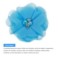 thumbnail image 4 of Artificial Rhinestone Chiffon Flower Heads, Lake Blue Faux Flowers 2 Inch 12Pcs, 4 of 5