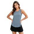 thumbnail image 6 of Fgvctg Loose Fit Tank Tops for Women Casual Crewneck Ruffle Sleeveless Shirts Summer Plus Size Blouses Gray XL, 6 of 6
