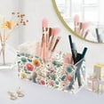 thumbnail image 5 of Flowers Of Rabbits Pencil Pen Cosmetic Holder Cup Makeup Brush Holder Desk Accessories Holder Acrylic Organizer for Office School Home, 5 of 7
