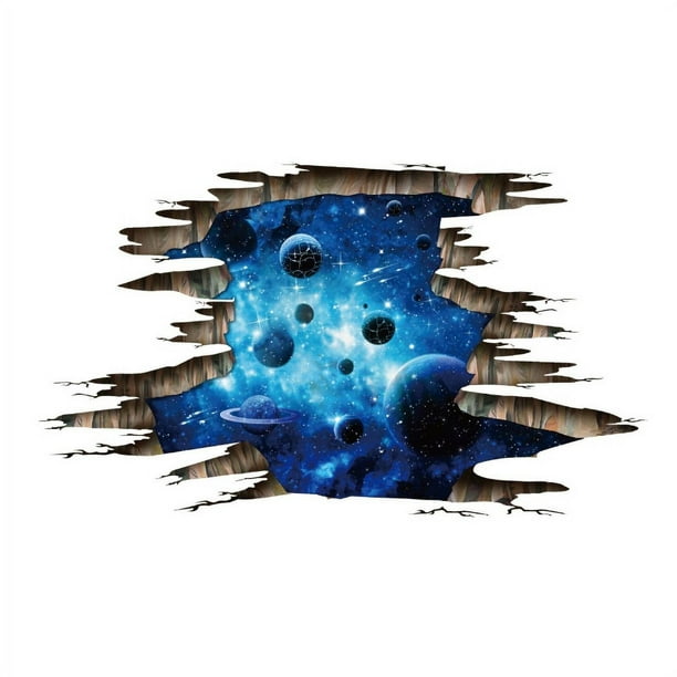 Galaxy Planet Space Murals Wall Decal Creative 3D Cosmic Milky Way Floor/ Ceiling / Window Removable Wall Stickers Self-adhesive Wallpaper Decor for ...