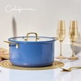 thumbnail image 3 of CAROTE 8QT Tri-Ply Stainless Steel Stock Pot with Steamer Insert, 5-Piece Cooking Pot Set with Silicone Utensils, Blue, 3 of 8