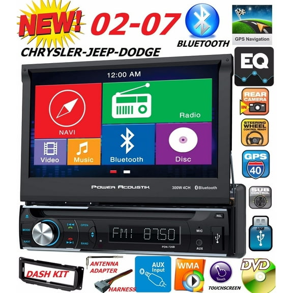 02 03 04 05 06 07 CHRYSLER JEEP DODGE 7" NAVIGATION CD DVD BLUETOOTH CAR STEREO