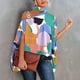 thumbnail image 3 of Blusa holgada de gran tamaño con estampado de moda y cuello alto para mujer, camisa informal holgada para uso diario al aire libre, 3 of 7