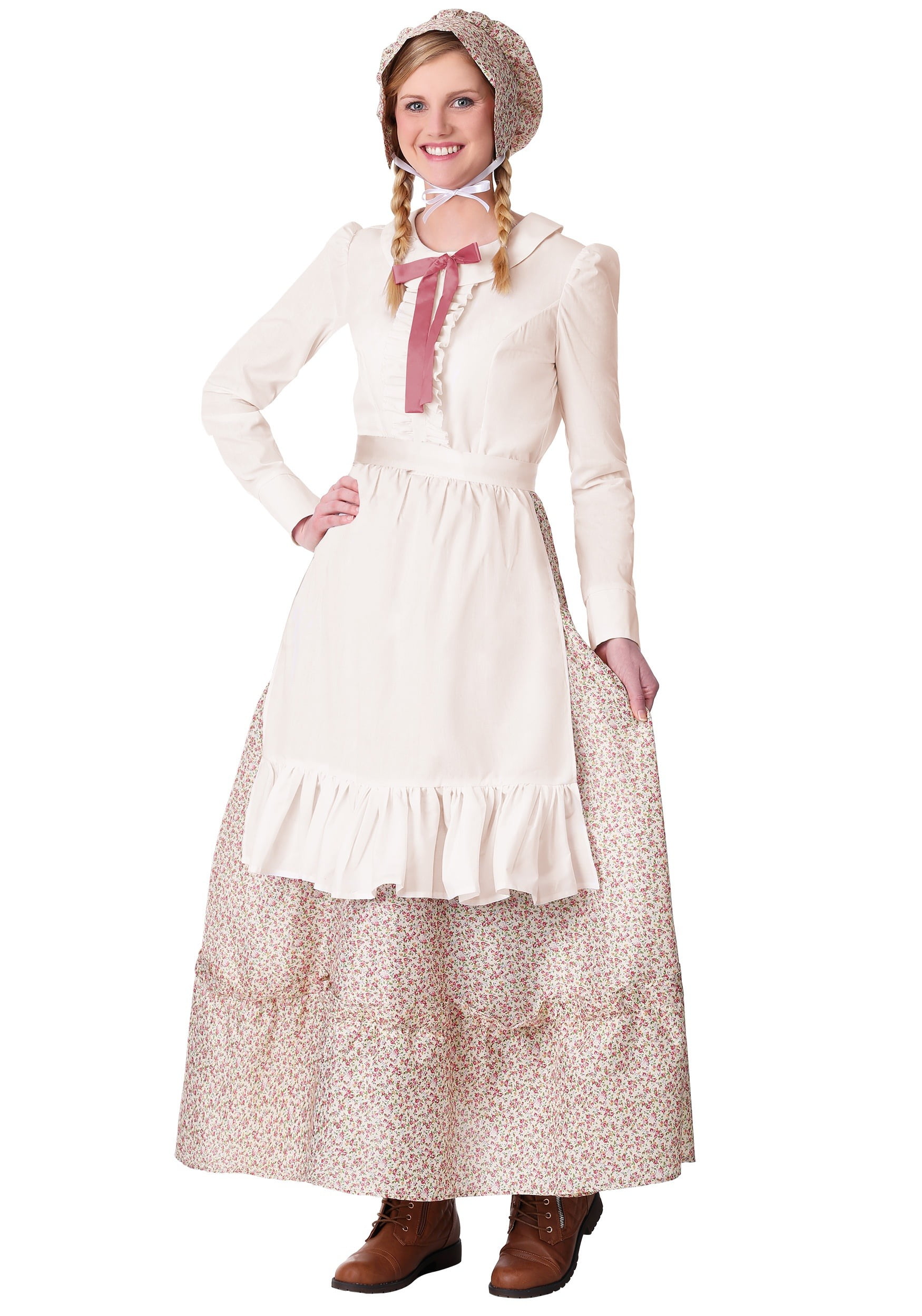 Prairie Girl American Pioneer Dress 19th Century Historical Child Costume SM-XL Prairie Girl American Pioneer Dress 19th Century Historical Child Costume SM-XL