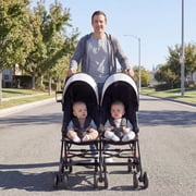 Costway Foldable Twin Baby Double Stroller Ultralight Umbrella Stroller Pushchair Black