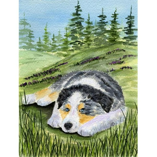 Carolines Treasures SS8283CHF Australian Shepherd Canvas Flag - House Size- 28 x 40 in.