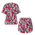 thumbnail image 2 of Sigee Palm Tree Pattern on Red for Sleepwear Casual Pjs with Pockets Women's Pajamas Sets Shorts 2 Piece Short Sleeve Lounge Sets 4X-Large, 2 of 9